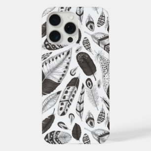 Motif de plumes noir et blanc