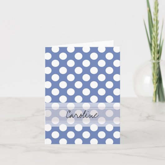 Motif de point à la mode blanc bleu de polka (Devant)