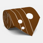 Motif de point blanc de polka sur la cravate Brown (Roulé)
