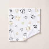 Motif de points abstraits noir et or (Gant de toilette)