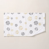Motif de points abstraits noir et or (Serviette à main)
