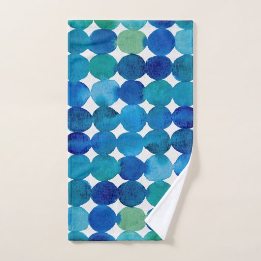 Motif de points - bleu et vert (Serviette à main)