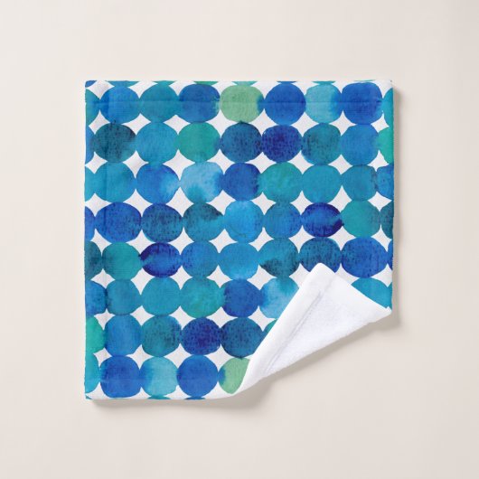 Motif de points - bleu et vert (Gant de toilette)