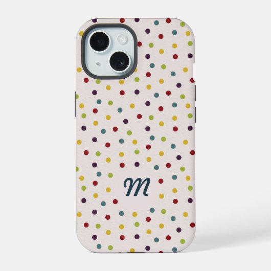 Motif de points colorés funky monogramme (Verso)