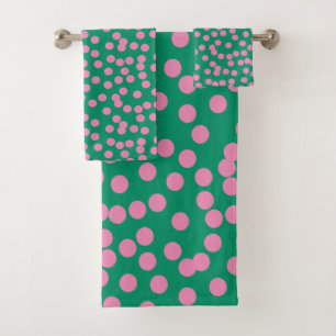 Motif de points et de points roses et verts mignon