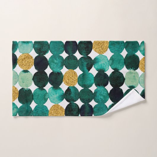 Motif de points - parties scintillant émeraude et (Serviette à main)
