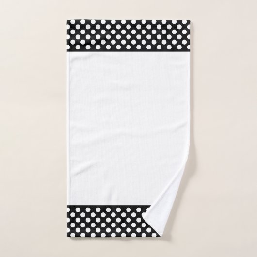 Motif de points Polka noir et blanc (Serviette à main)