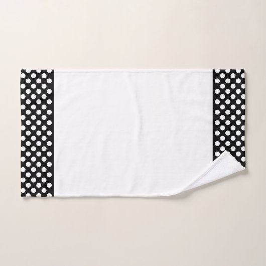 Motif de points Polka noir et blanc (Serviette à main)
