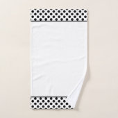 Motif de points Polka noir et blanc (Serviette à main)