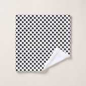 Motif de points Polka noir et blanc (Gant de toilette)