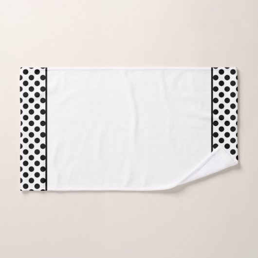 Motif de points Polka noir et blanc (Serviette à main)