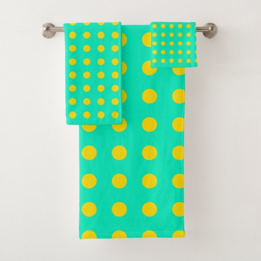 Motif de points rétro mignons en vert et jaune  (En situation)