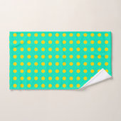 Motif de points rétro mignons en vert et jaune  (Serviette à main)
