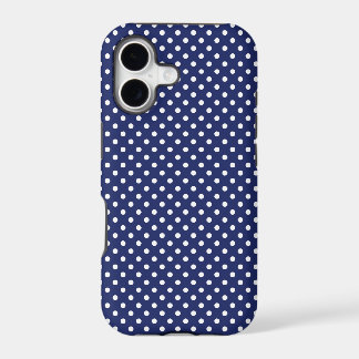 Motif de pois de bleu marine et de blanc