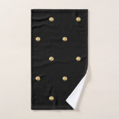 Motif de pois élégant de regard de noir et d'or (Serviette à main)