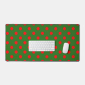Motif de pois rouges sur fond vert (Clavier et souris)