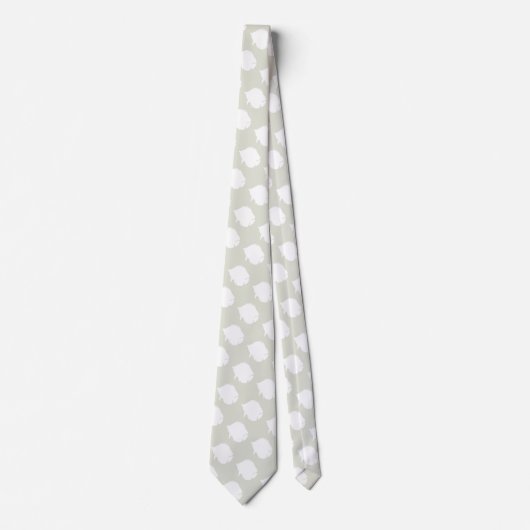 Motif de poisson Cravate Pale Sage Vert (Devant)