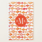 Motif de poisson d'aquarelle orange vif (Devant)
