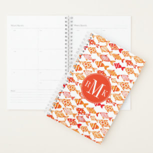 Motif de poisson d'aquarelle orange vif