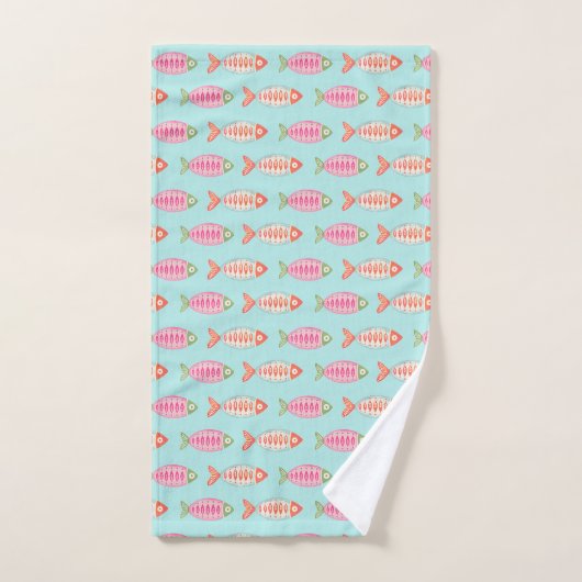 Motif de poisson d'été coloré côtier (Serviette à main)