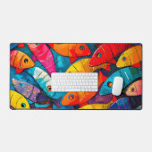 Motif de poisson multicolore (Clavier et souris)