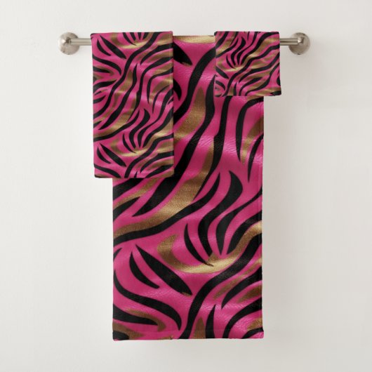 Motif de Poster de animal Black Pink Gold Zebra (En situation)