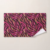Motif de Poster de animal Black Pink Gold Zebra (Serviette à main)
