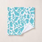 Motif de Poster de animal de points de vache bleu (Gant de toilette)