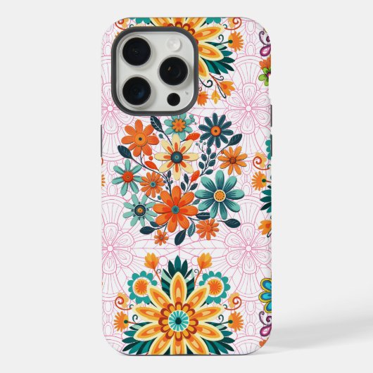 Motif de pots de fleurs multicolores - Rose (Verso)