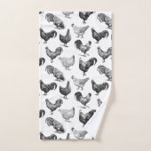 Motif de poulet de la ferme Retro Country (Serviette à main)