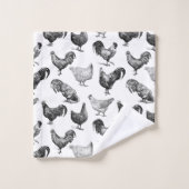 Motif de poulet de la ferme Retro Country (Gant de toilette)