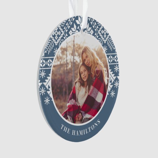 Motif de pull bleu ardoise | Photo (devant)