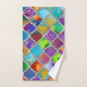 Motif de Quatrefoil - Aquarelle colorée (Serviette à main)