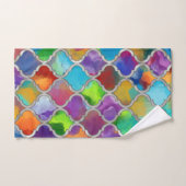 Motif de Quatrefoil - Aquarelle colorée (Serviette à main)