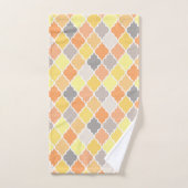 Motif de quatrefoil jaune, orange et gris (Serviette à main)