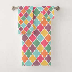 Motif de quatrefoil oriental coloré