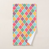 Motif de quatrefoil oriental coloré (Serviette à main)