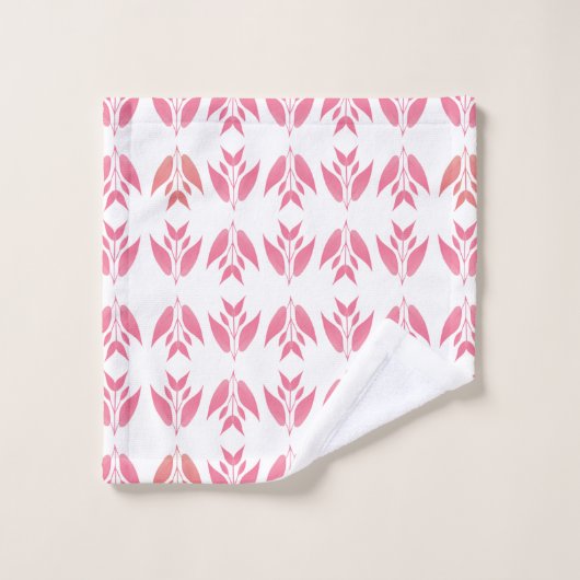 motif de rangées de fleurs élégantes roses (Gant de toilette)