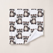 Motif de Raton Laveur Blanc (Gant de toilette)