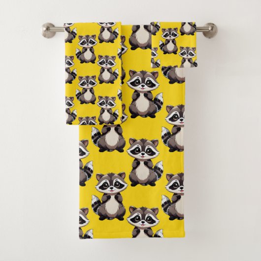 Motif de Raton Laveur Jaune (En situation)