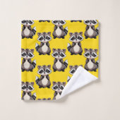 Motif de Raton Laveur Jaune (Gant de toilette)