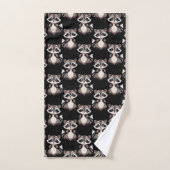 Motif de Raton Laveur Noir  (Serviette à main)