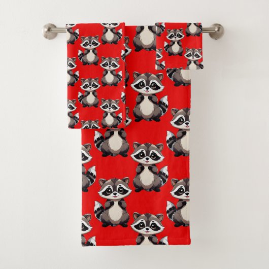Motif de Raton Laveur Rouge (En situation)