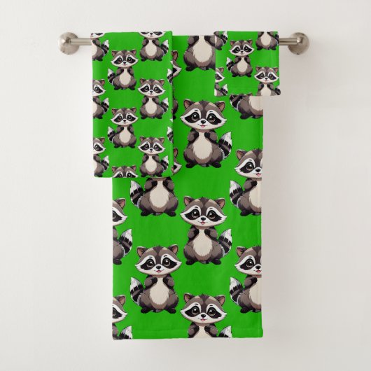 Motif de Raton Laveur Vert  (En situation)