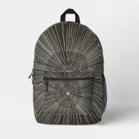 Motif de rayons circulaires blancs sur sacs à dos