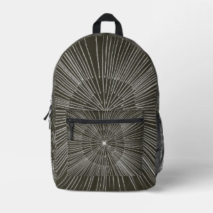 Motif de rayons circulaires blancs sur sacs à dos 
