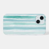 Motif de rayure verticale aqua aquarelle côtier (Verso Horizontal)