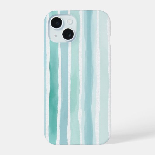 Motif de rayure verticale aqua aquarelle côtier (Verso)