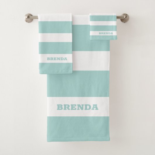 Motif de rayures blanches et vert menthe (En situation)