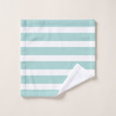 Motif de rayures blanches et vert menthe (Gant de toilette)